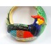Vintage Red Crested Bird Round Basket Wall Pocket   382537349823